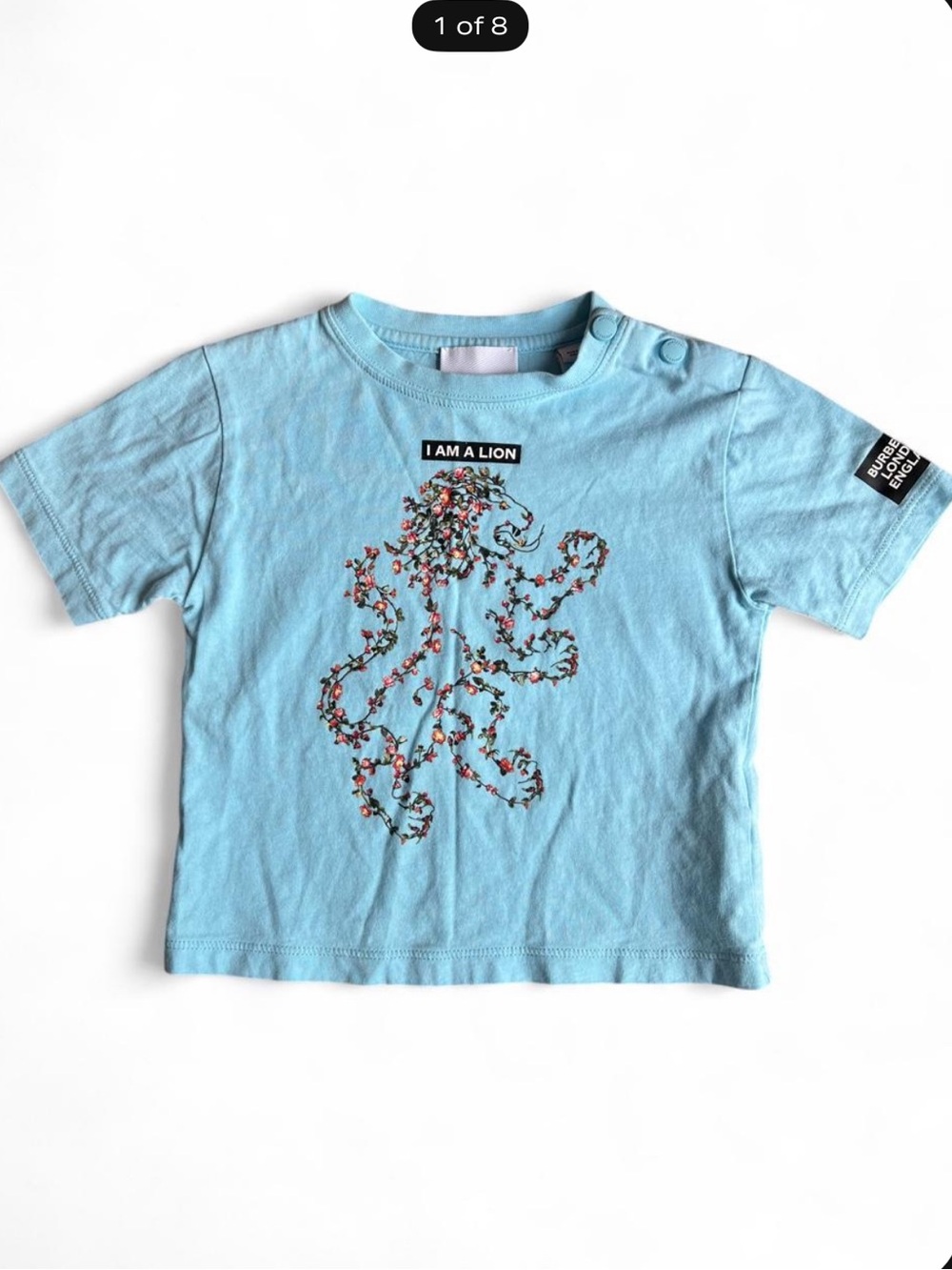Authentic Burberry Kids Floral Lion Tee